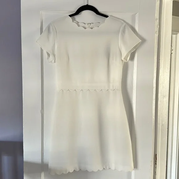 Club Monaco | Dresses | Club Monaco White Dress With Scalloped Detailing |  Poshmark